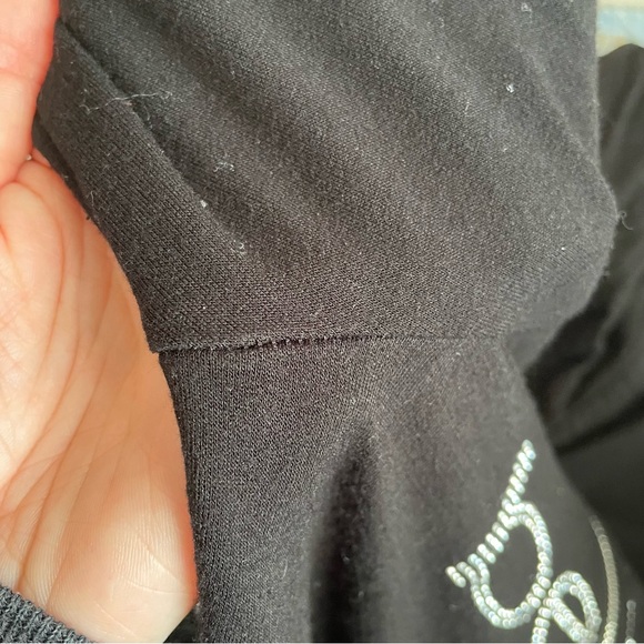 y2k McBling Bebe Hooded Bedazzled Longline Pullover Sport Sweater Dress ✨ - Picture 11 of 12